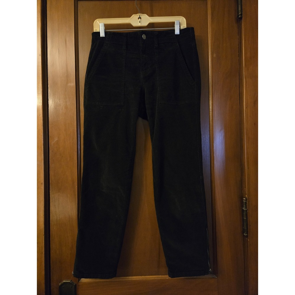 Sanctuary X Anthropologie Women's 28 Black Corduroy Pants Fun Ankle Zipper Fall